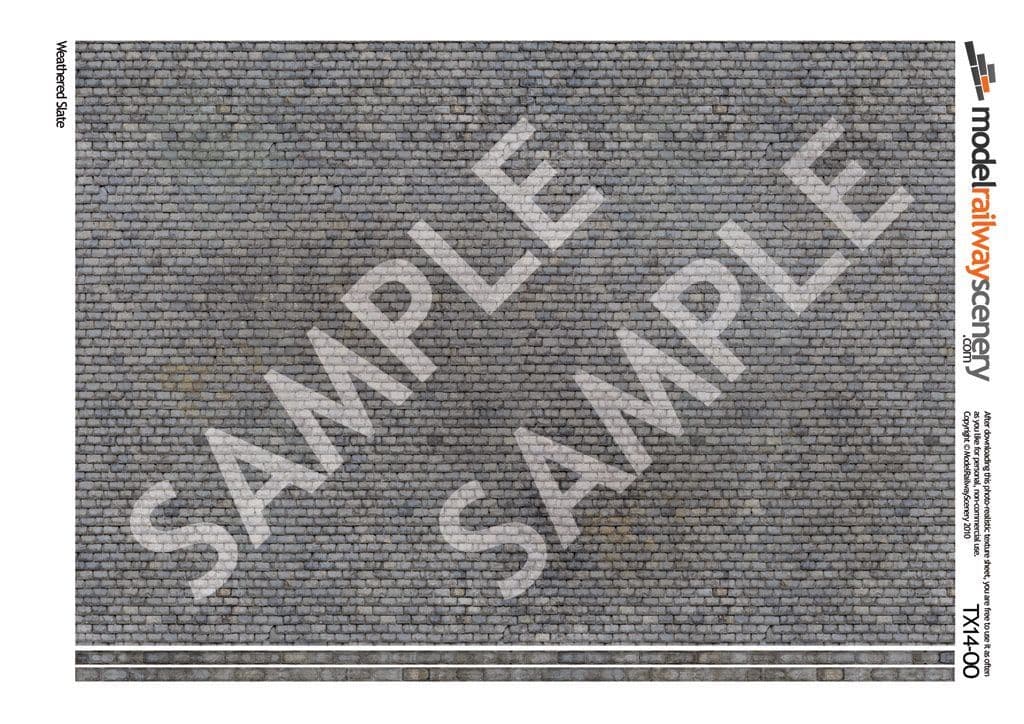 TX014 OO/HO Weathered Slate Roofing Texture Paper (x5) - Image 2
