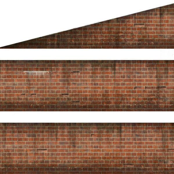 TX258 OO/HO English Bond Weathered Red Brick Platform Wall Wraps