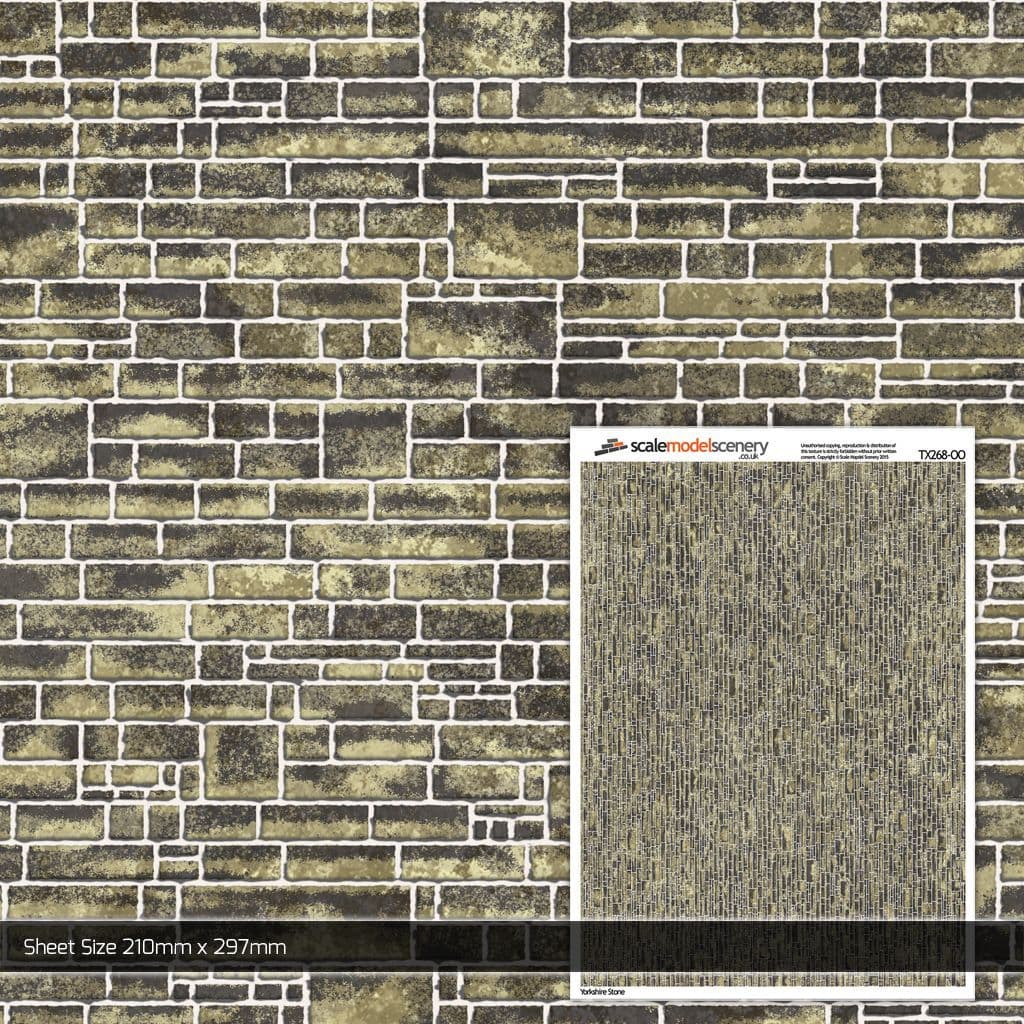 TX268 OO/HO Yorkshire Stone Texture Paper (x5)