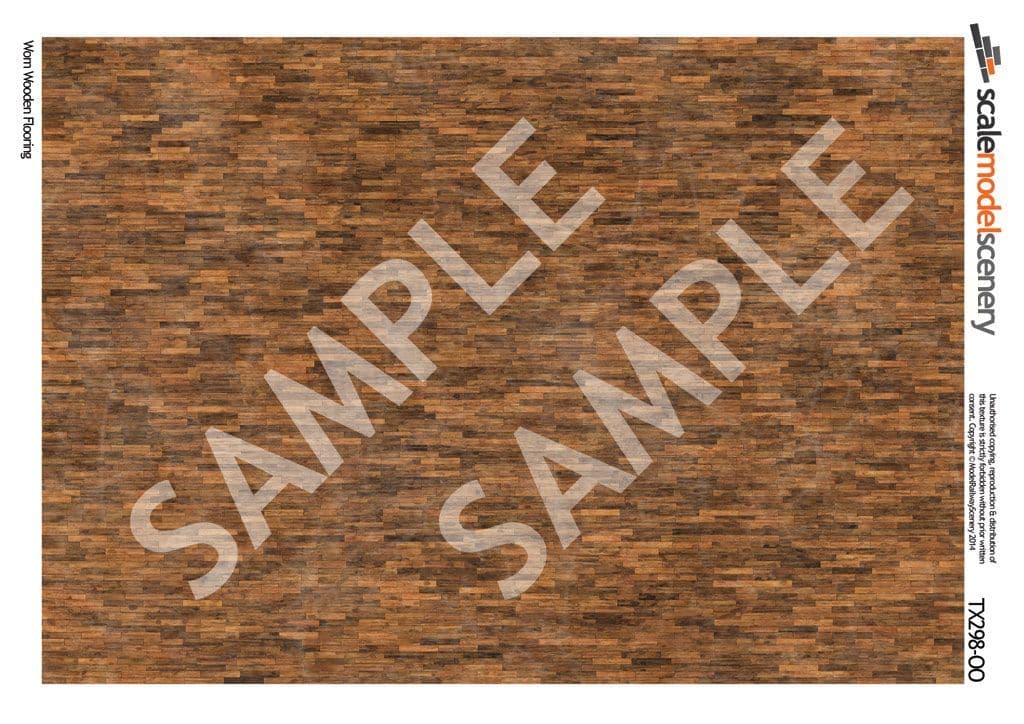 TX298 OO/HO Worn Wooden Flooring Texture Paper (x5) - Image 2