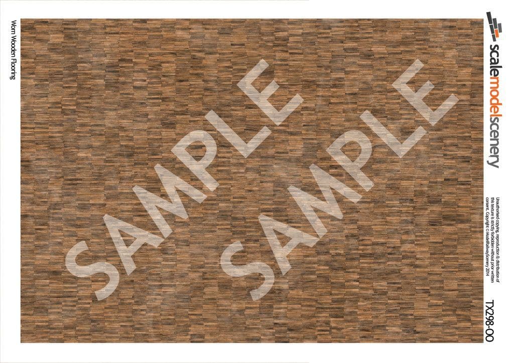 TX298 OO/HO Worn Wooden Flooring Texture Paper (x5) - Image 3