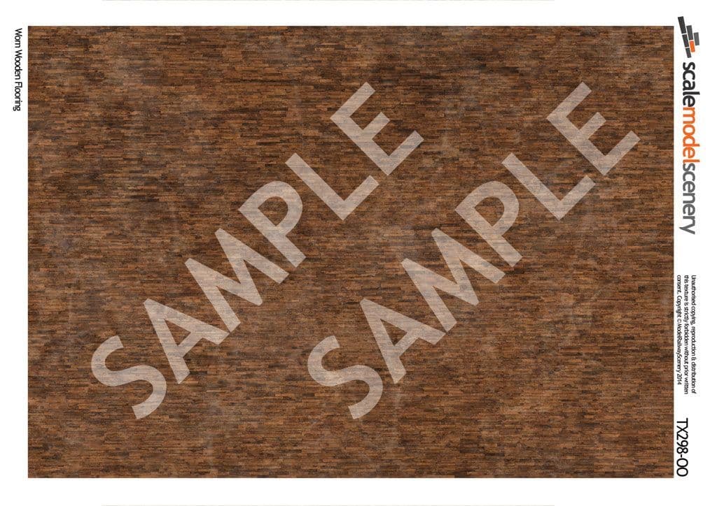 TX298 OO/HO Worn Wooden Flooring Texture Paper (x5) - Image 4