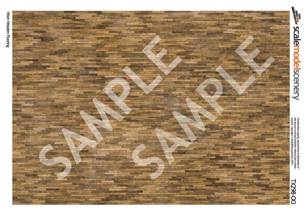 TX298 OO/HO Worn Wooden Flooring Texture Paper (x5) - Image 5