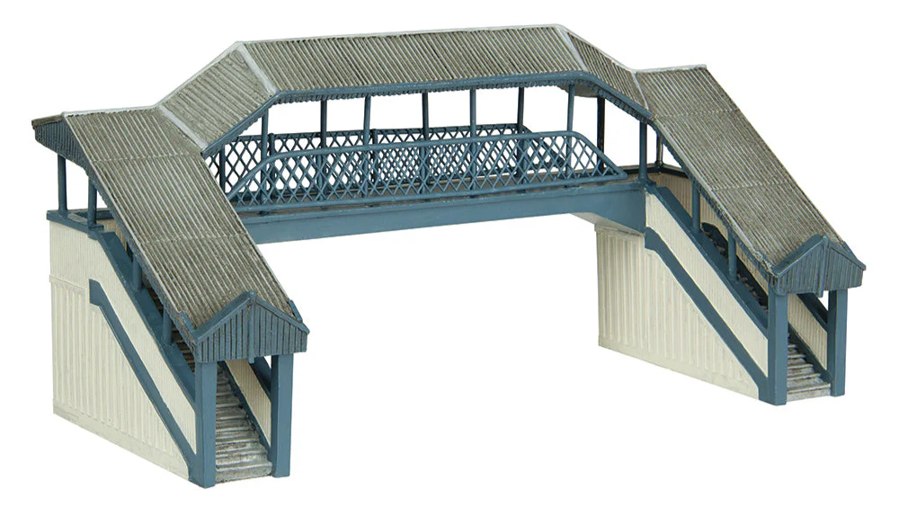 42-020B Covered Metal Footbridge Blue & Cream