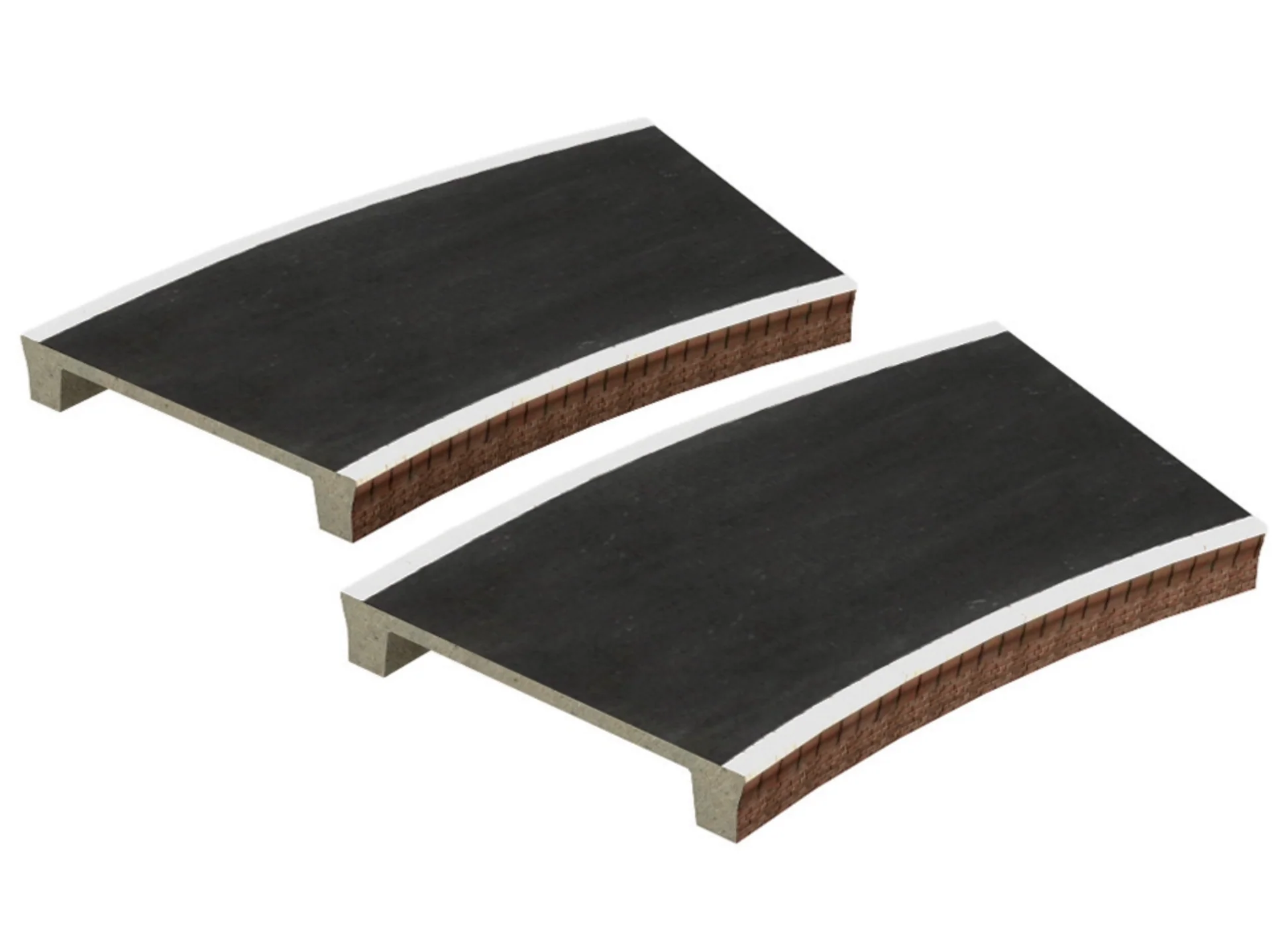 44-0007 Pre-Owned Two Curved Platforms Radius 2