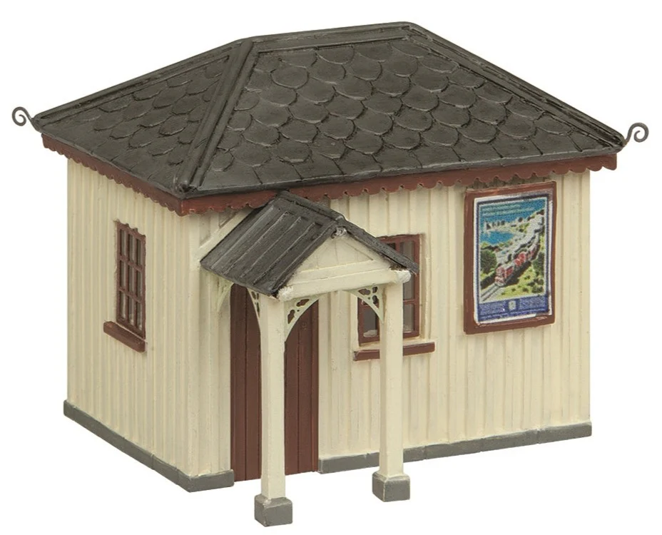 44-0190A Narrow Gauge (OO9) Platform Waiting Room - Chocolate and Cream