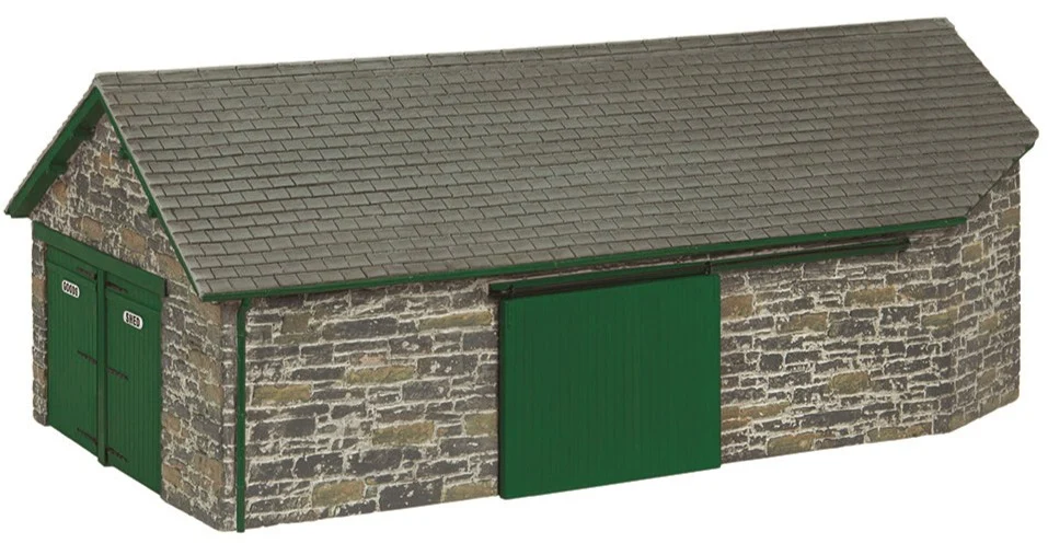 44-0197G Narrow Gauge (OO9) Harbour Station Goods Shed - Green