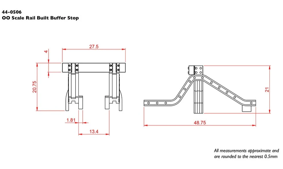 44-0506 Rail Built Buffer Stops (x2) - Image 2