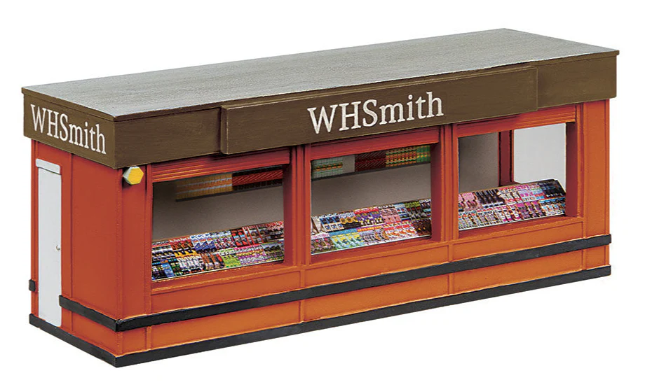 44-1021A Newsagent Platform Kiosk - Orange & Brown