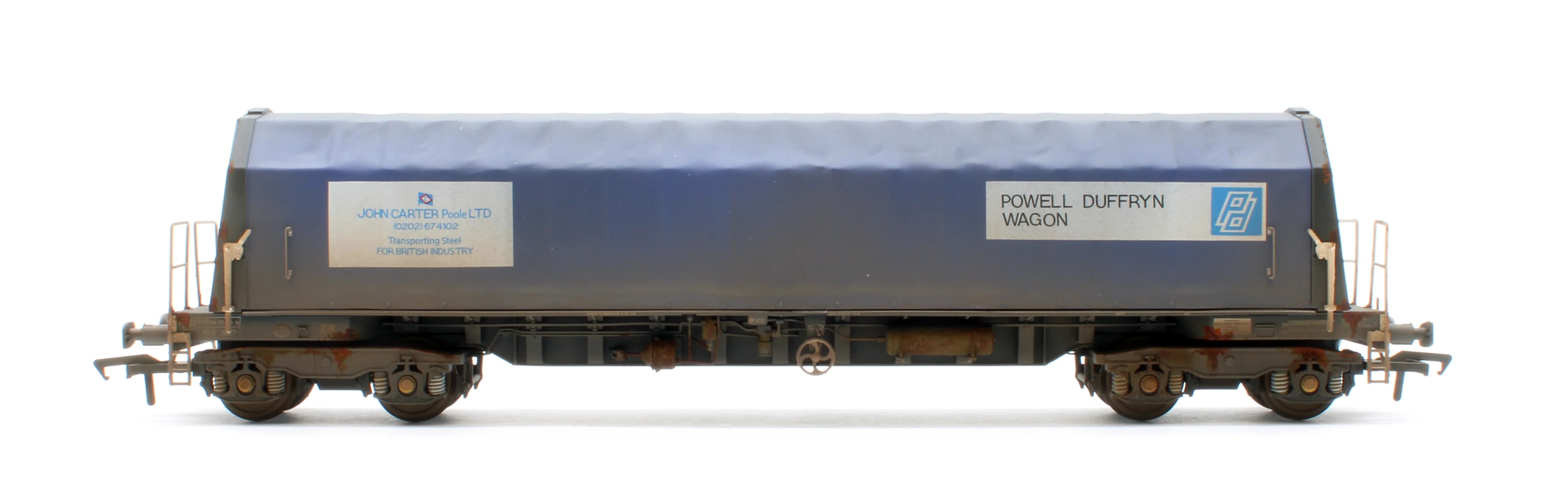 PXA01 DP(A)W Bespoke Weathered Set of 2 PXA Steel Coil Carrier PD Blue John Carter Poole Banner No.3025/3027 - Image 6