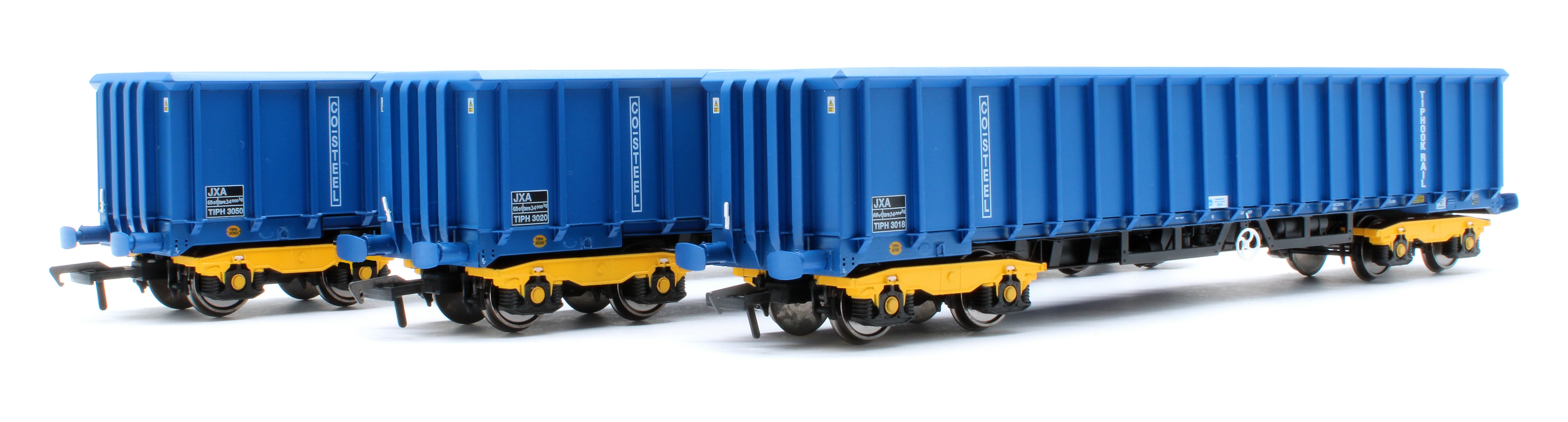 JXA01 TP(B) Set of 3 JXA Bogie Scrap Wagons TIPH Blue Post 1998 Black & White Data Panels & OHLW Sticker No.3018/3020/3050 - Image 2