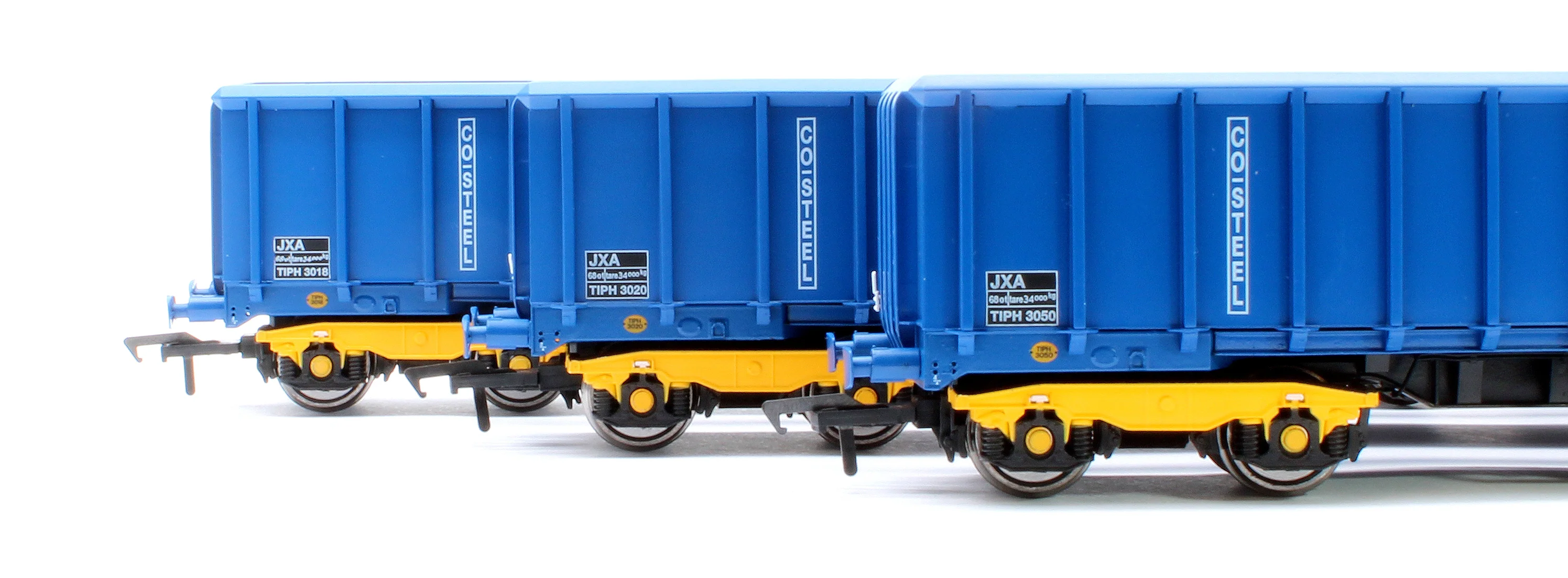 JXA01 TP(B) Set of 3 JXA Bogie Scrap Wagons TIPH Blue Post 1998 Black & White Data Panels & OHLW Sticker No.3018/3020/3050 - Image 4