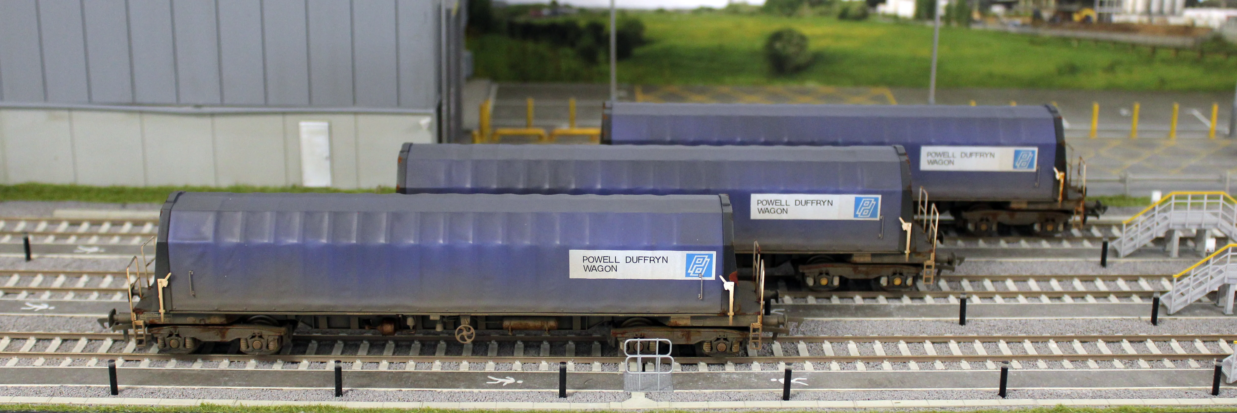 PXA01 TP(A)W Bespoke Weathered Set of 3 PXA Steel Coil Carrier PD Blue As Built 1988 No.3024/3037/3048 - Image 11