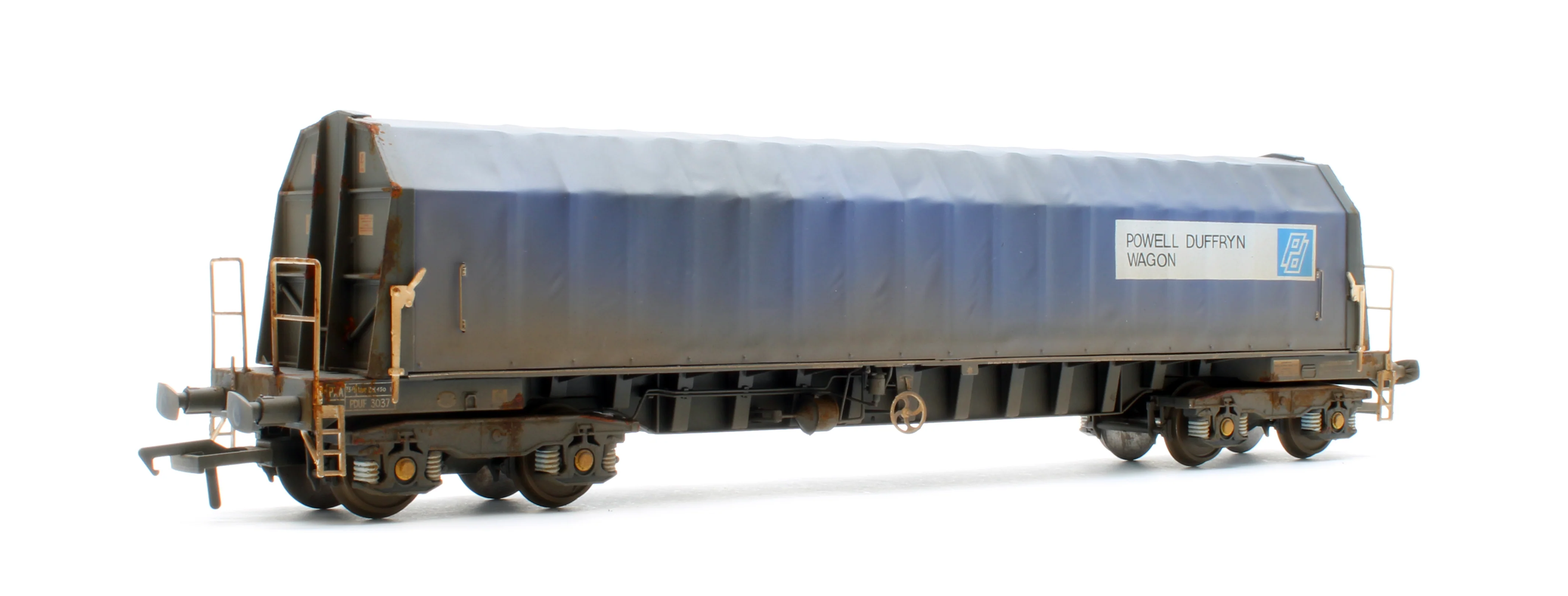 PXA01 TP(A)W Bespoke Weathered Set of 3 PXA Steel Coil Carrier PD Blue As Built 1988 No.3024/3037/3048 - Image 7