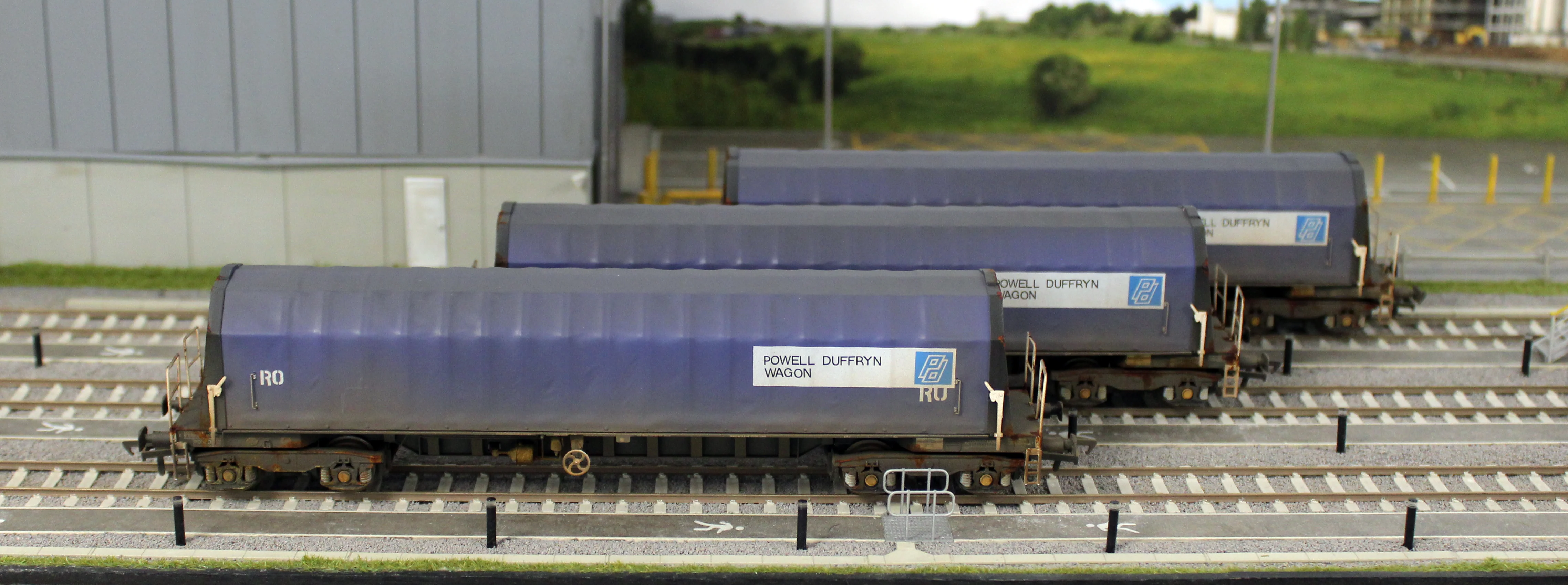 PXA01 TP(B)W Bespoke Weathered Set of 3 PXA Steel Coil Carrier PD Blue with RO Lettering No.3032/3036/3062 - Image 10