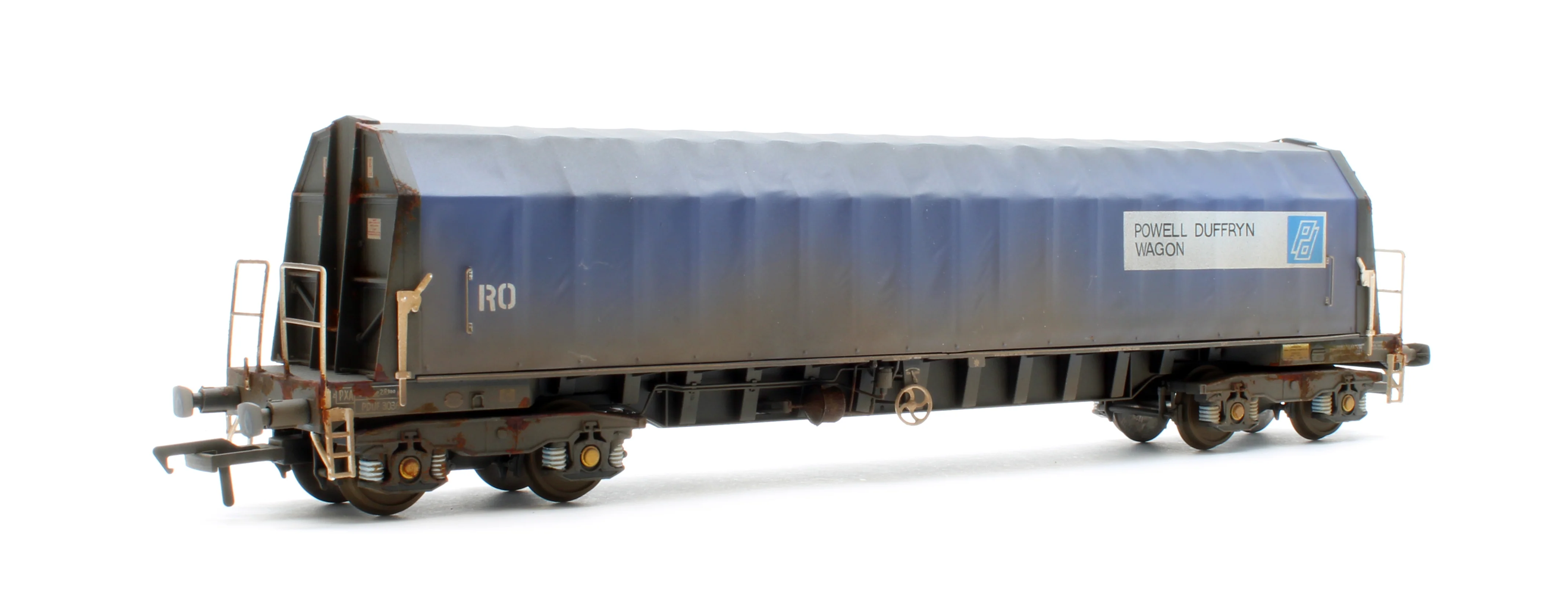 PXA01 TP(B)W Bespoke Weathered Set of 3 PXA Steel Coil Carrier PD Blue with RO Lettering No.3032/3036/3062 - Image 6