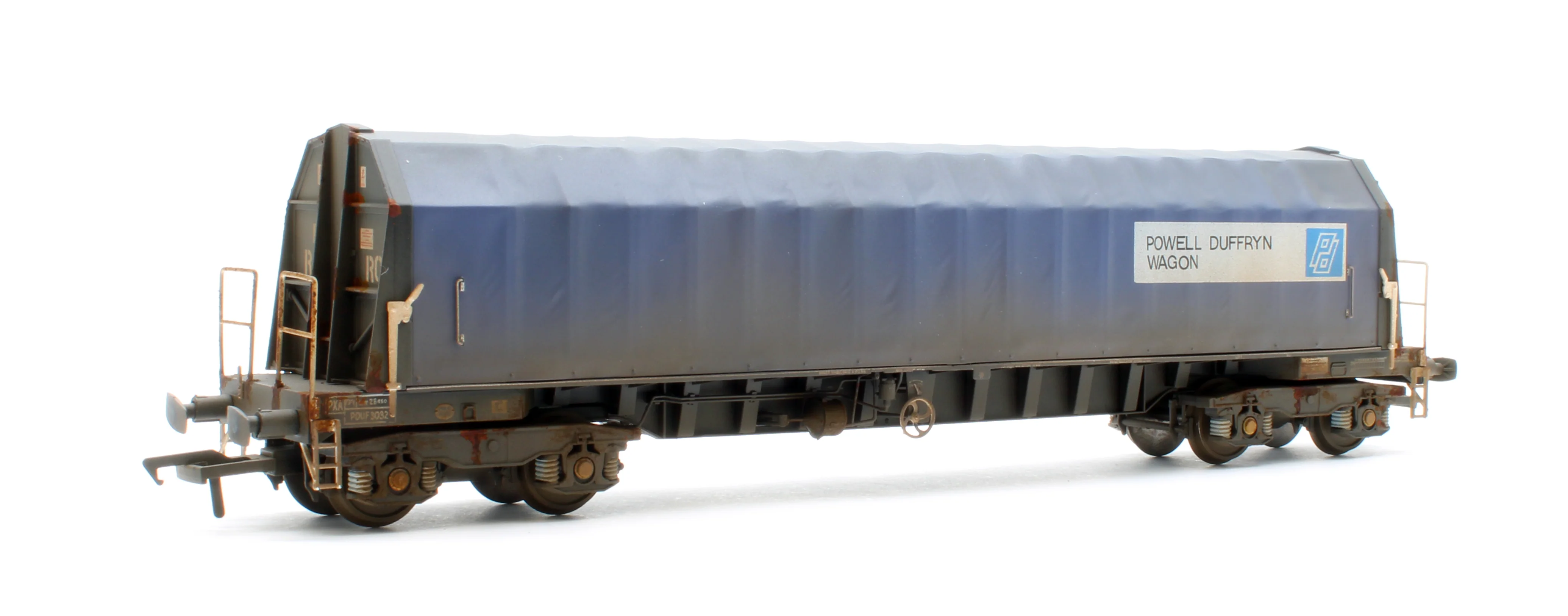 PXA01 TP(B)W Bespoke Weathered Set of 3 PXA Steel Coil Carrier PD Blue with RO Lettering No.3032/3036/3062 - Image 8