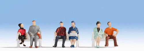 GM3910103 TT:120 Gauge Sitting People (6) Hobby Figure Set