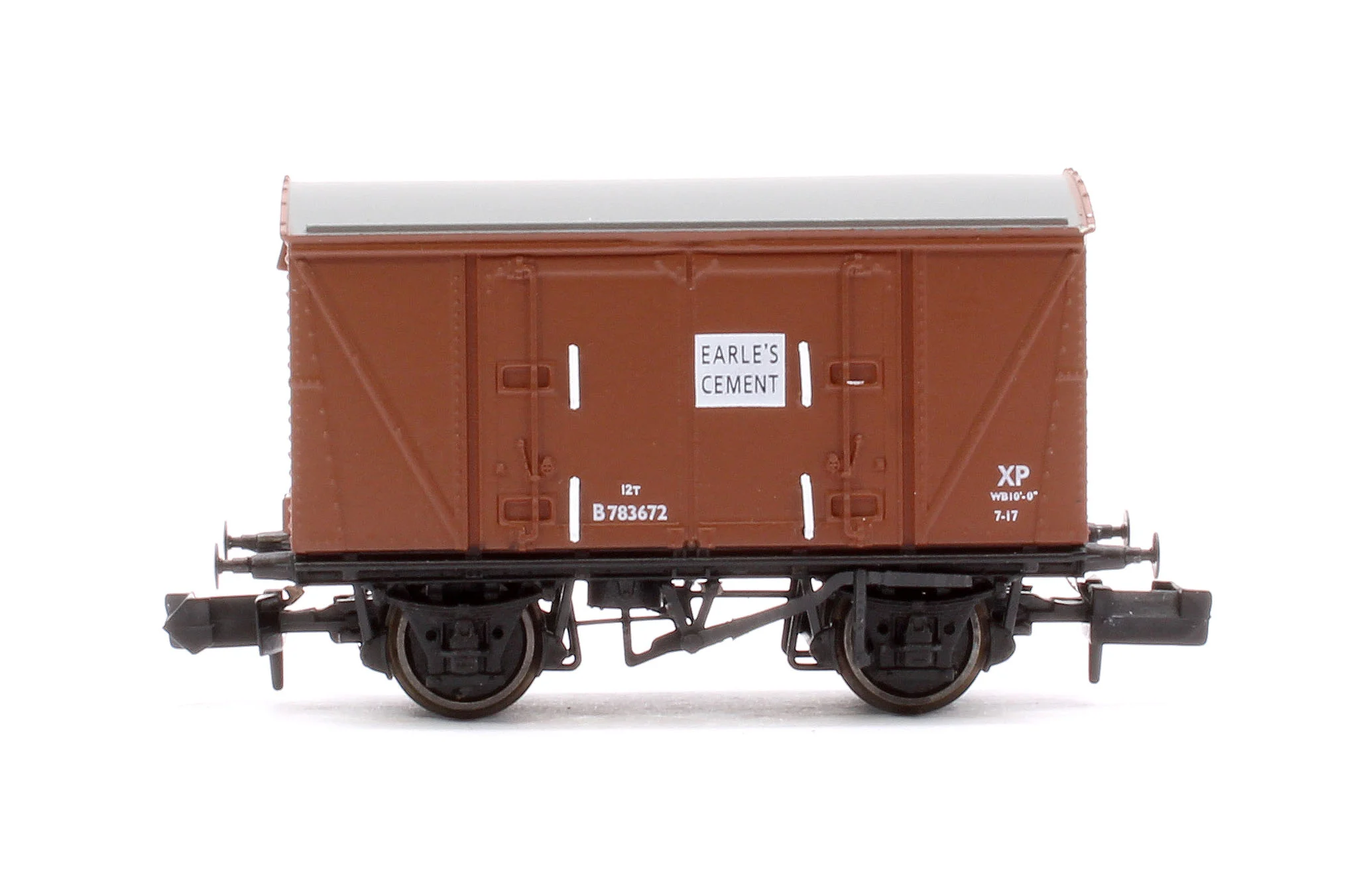S2301-02 Set of 3 BR 12T Vanwide Ventilated Vans, BR Bauxite (Early) Earle's Cement - Image 6