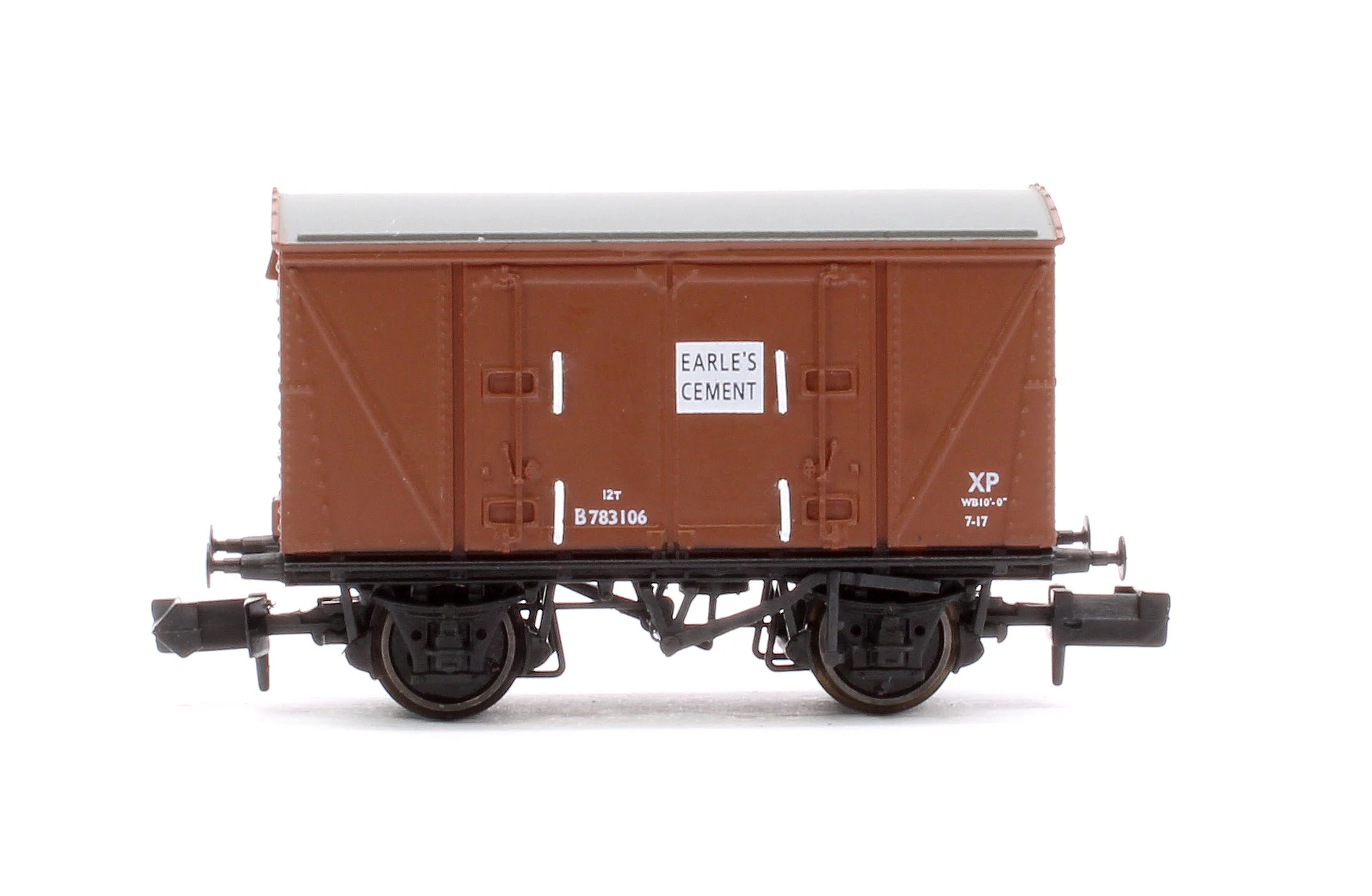 S2301-02 Set of 3 BR 12T Vanwide Ventilated Vans, BR Bauxite (Early) Earle's Cement - Image 8