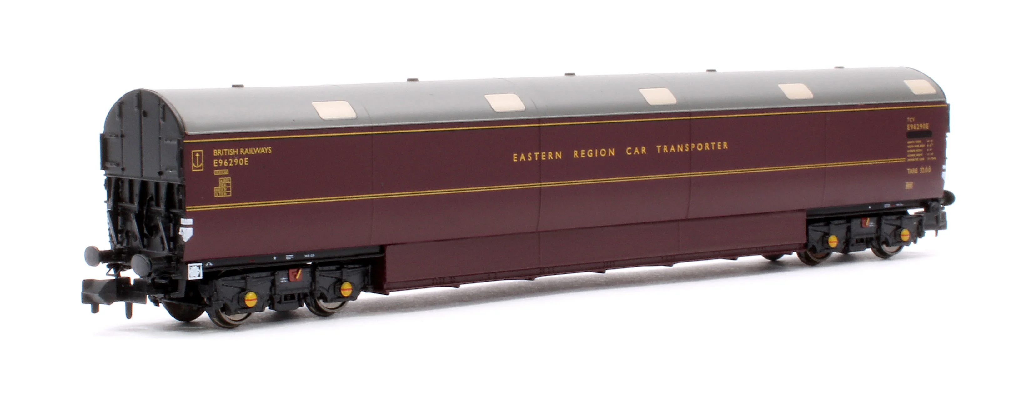 S2303-01 Newton Chambers Car Transporter Eastern Region BR Lined Maroon E96288/289/290E - Pack 1 - Image 2