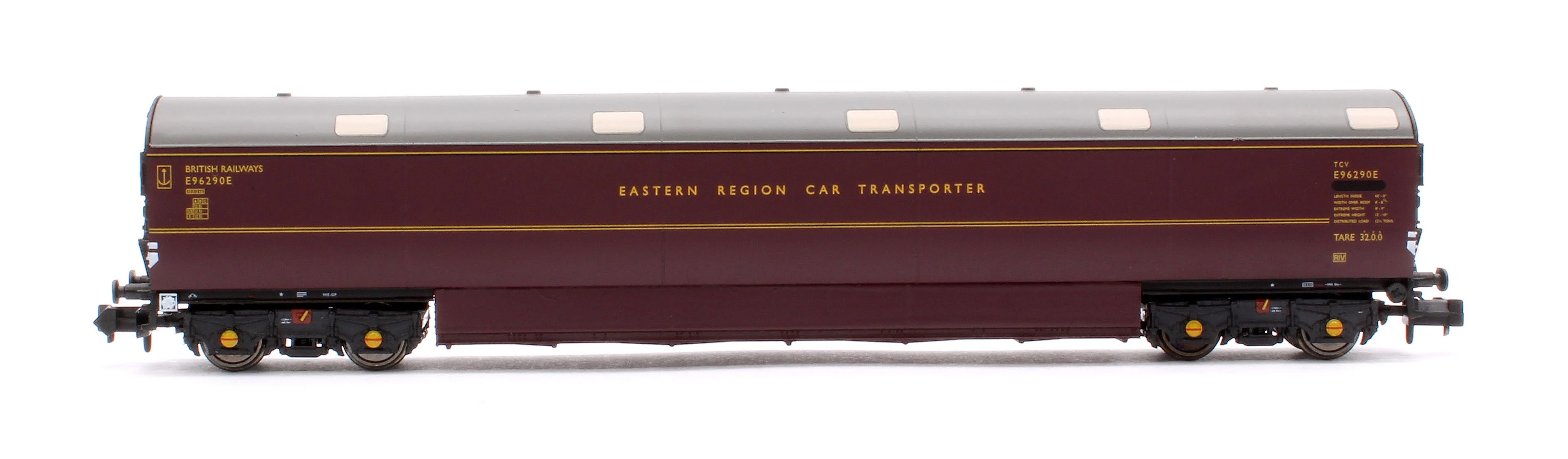 S2303-01 Newton Chambers Car Transporter Eastern Region BR Lined Maroon E96288/289/290E - Pack 1 - Image 3