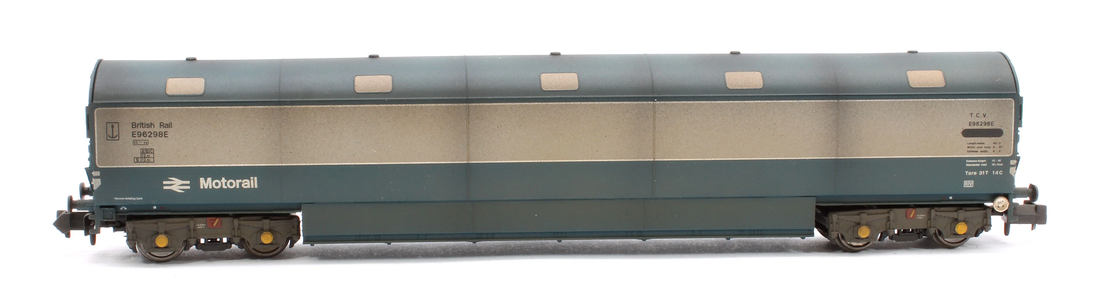 S2303-04 Custom Weathered Newton Chambers Car Transporter BR Motorail BR Blue/Grey TCV E96290/297/298E - Pack 1 - Image 3