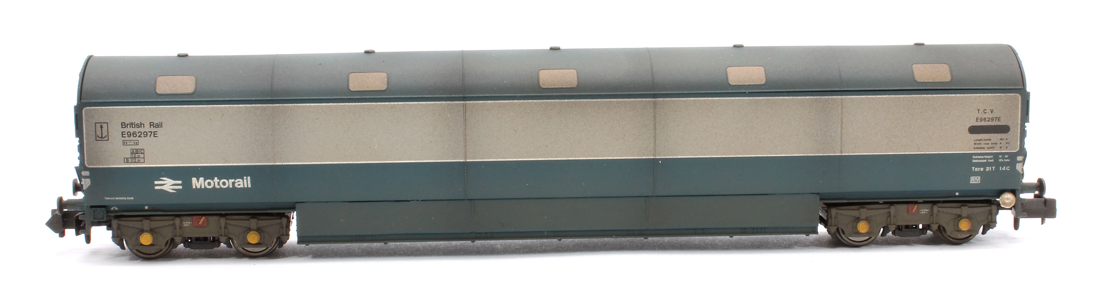 S2303-04 Custom Weathered Newton Chambers Car Transporter BR Motorail BR Blue/Grey TCV E96290/297/298E - Pack 1 - Image 5