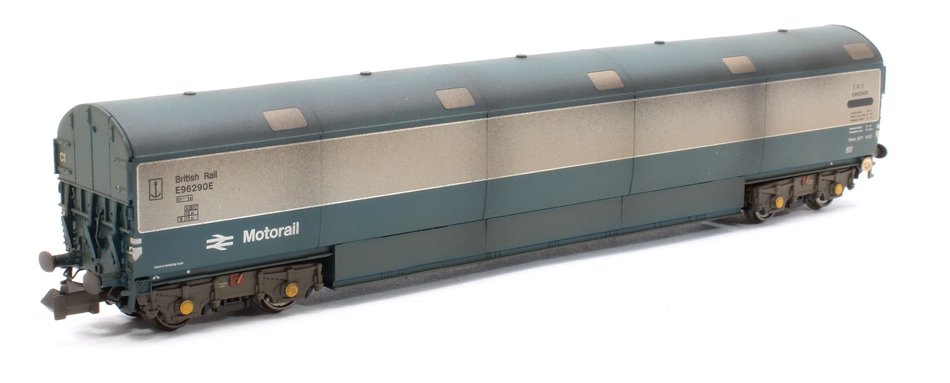 S2303-04 Custom Weathered Newton Chambers Car Transporter BR Motorail BR Blue/Grey TCV E96290/297/298E - Pack 1 - Image 6