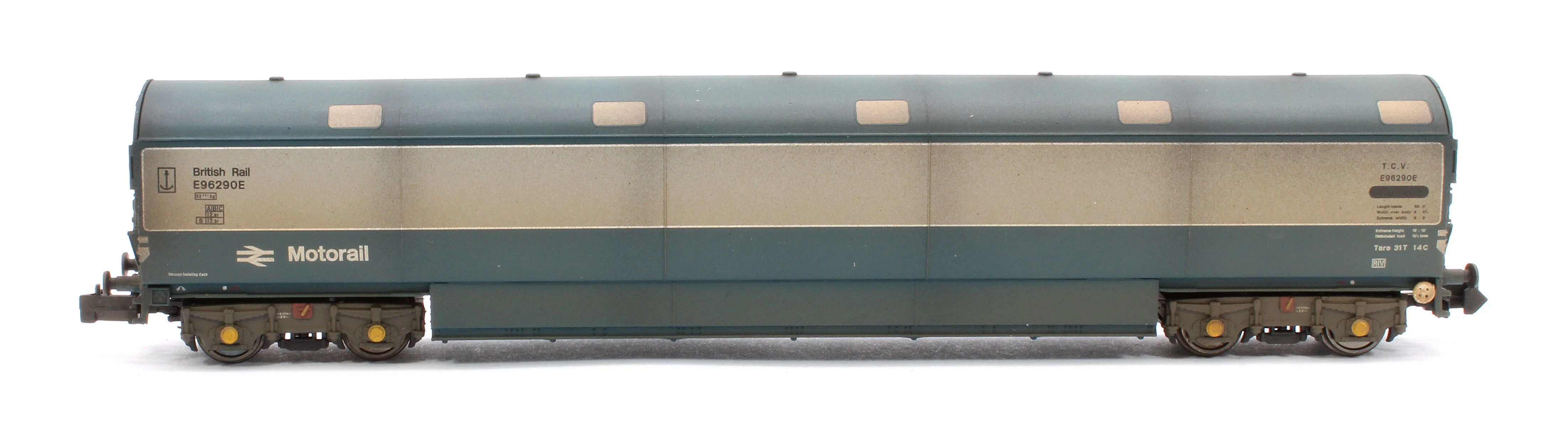 S2303-04 Custom Weathered Newton Chambers Car Transporter BR Motorail BR Blue/Grey TCV E96290/297/298E - Pack 1 - Image 7