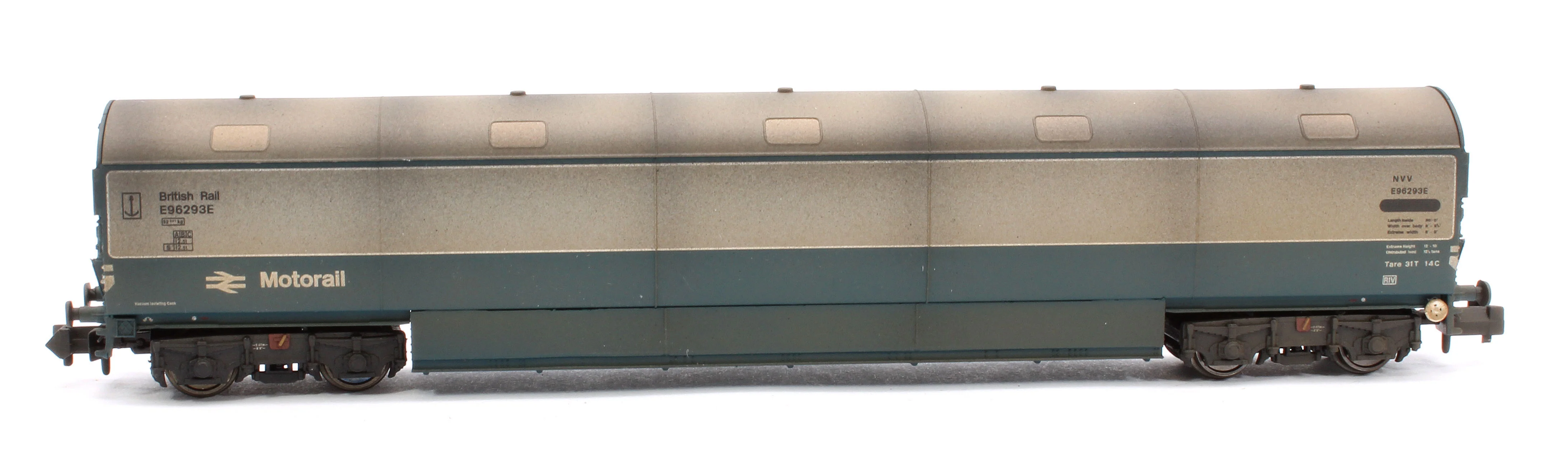 S2303-06 Custom Weathered Newton Chambers Car Transporter BR Motorail BR Blue/Grey NVV E96288/289/293E - Pack 3 - Image 3