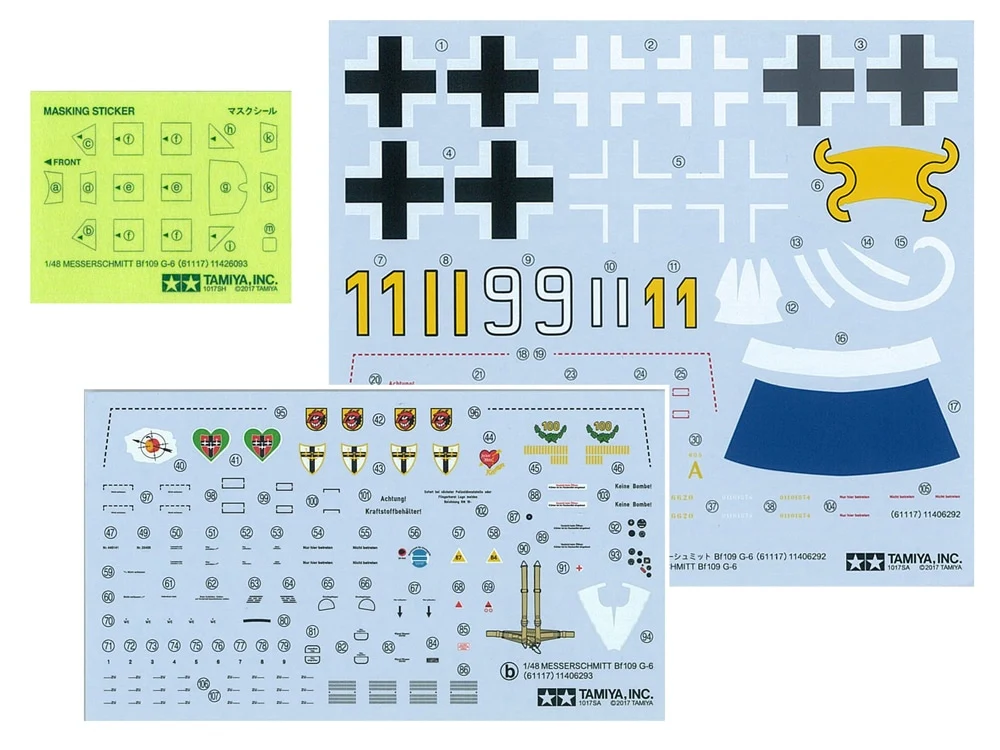 61117 1/48 Aircraft Series no.117 Messerschmitt Bf109 G-6 Kit - Image 9