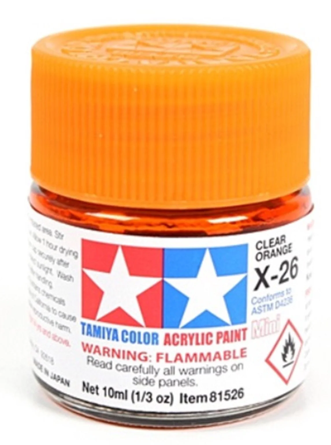 T81526 TAMIYA ACRYLIC MINI X-26 CLEAR ORANGE
