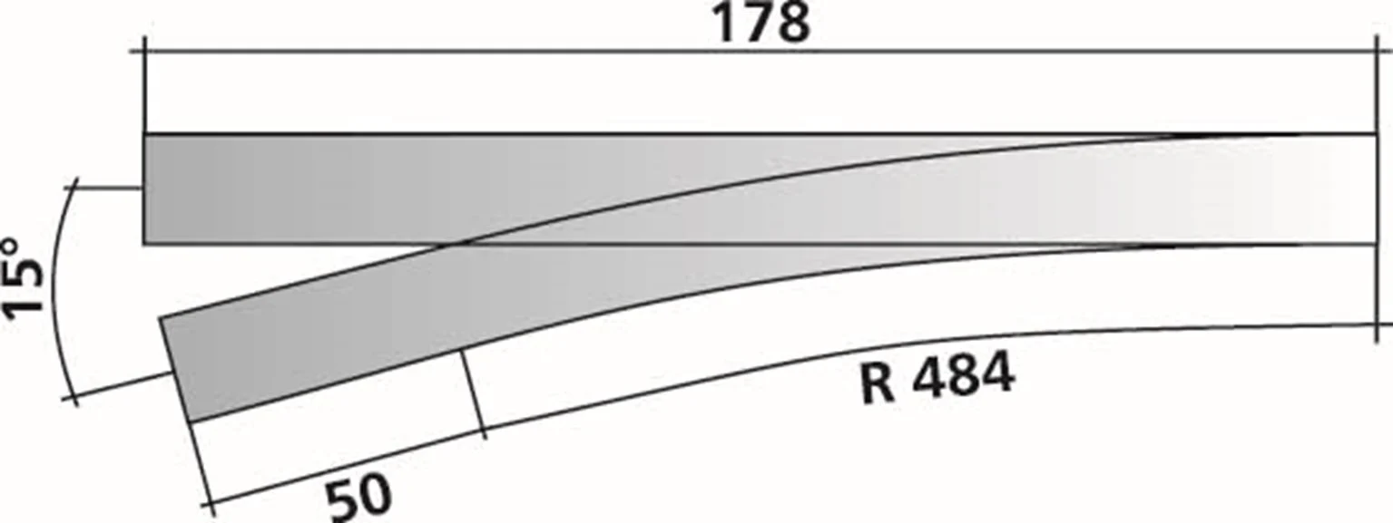 85324 Tillig elite track : Left Standard Point HO 15° - Image 3