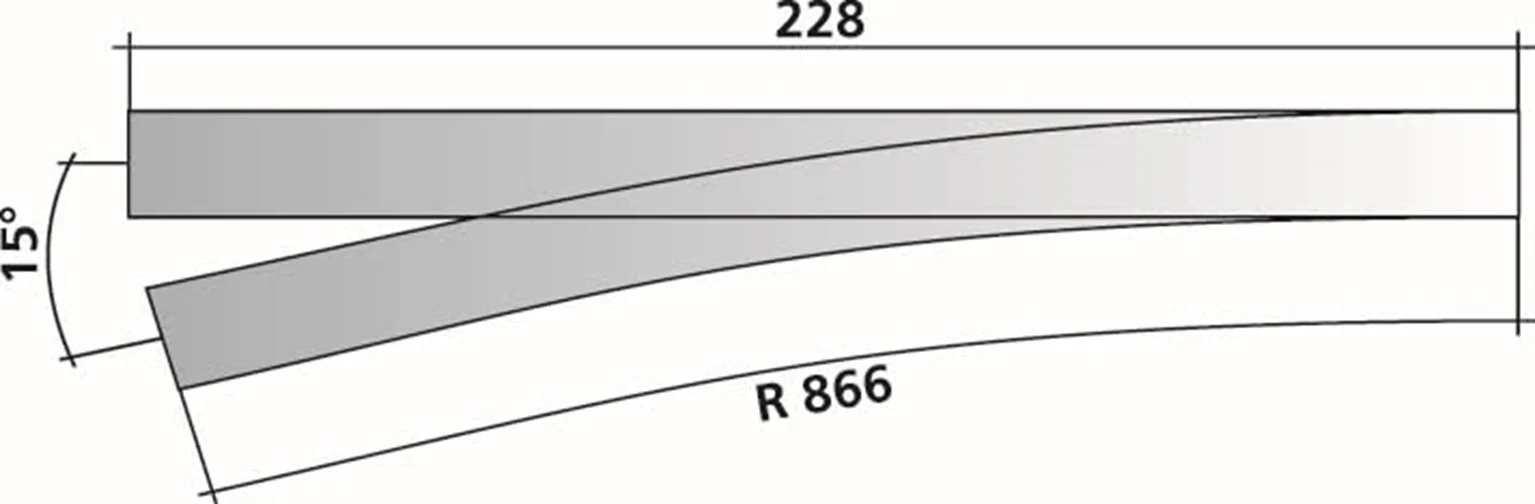 85344 Tillig elite track : Left Standard Point HO 11° - Image 3
