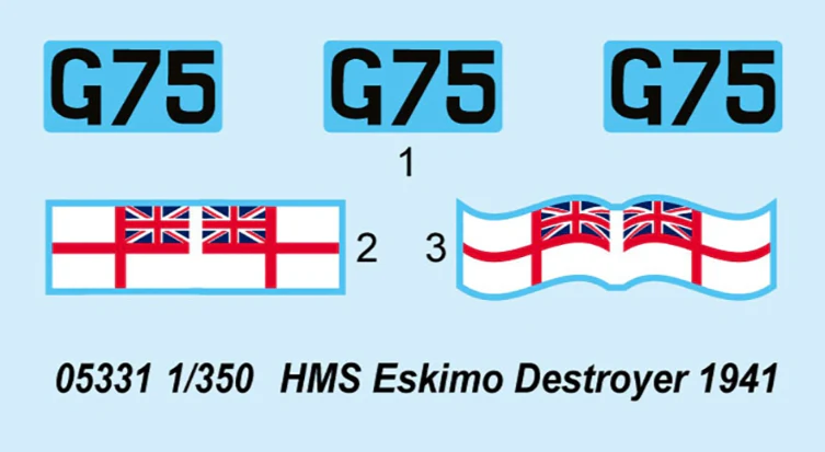 PKTM05331 HMS Eskimo Destroyer 1941 Model Kit - Image 3