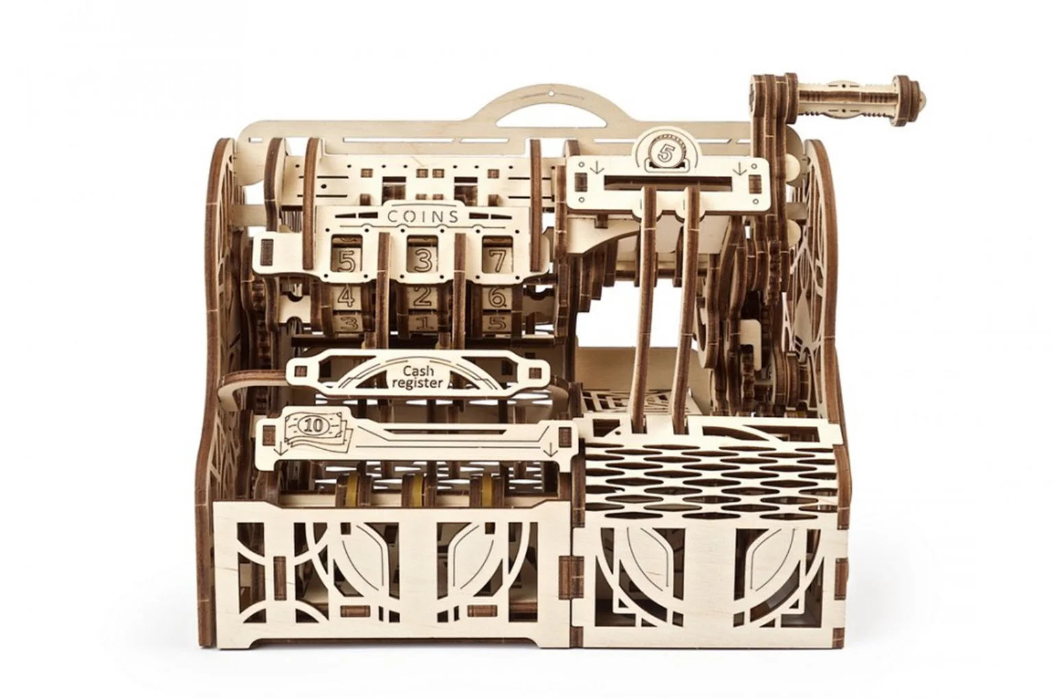 UG70136 Wooden Model Cash Register Mechanical Model Kit - Image 2