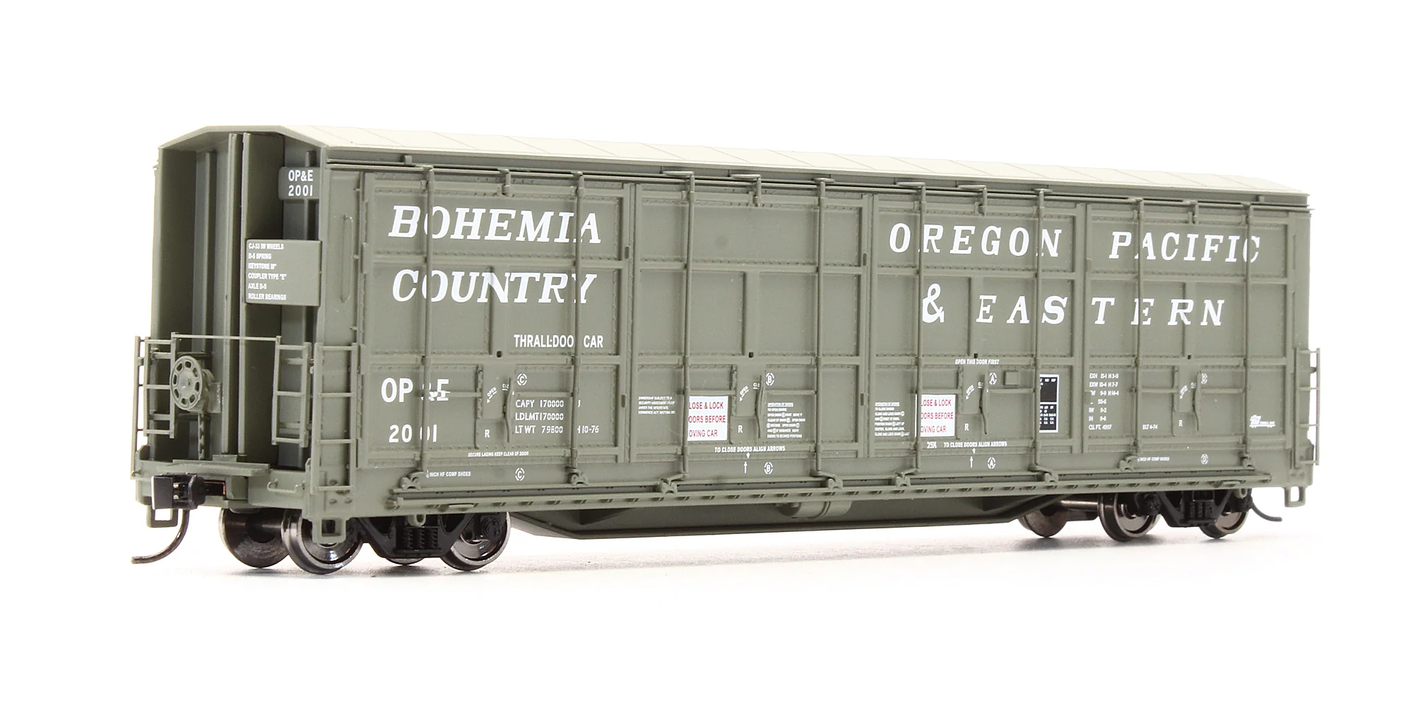Pre-Owned 920-101910 56' Thrall All Door Boxcar Oregon Pacific & Eastern - Road #2001 - Image 2