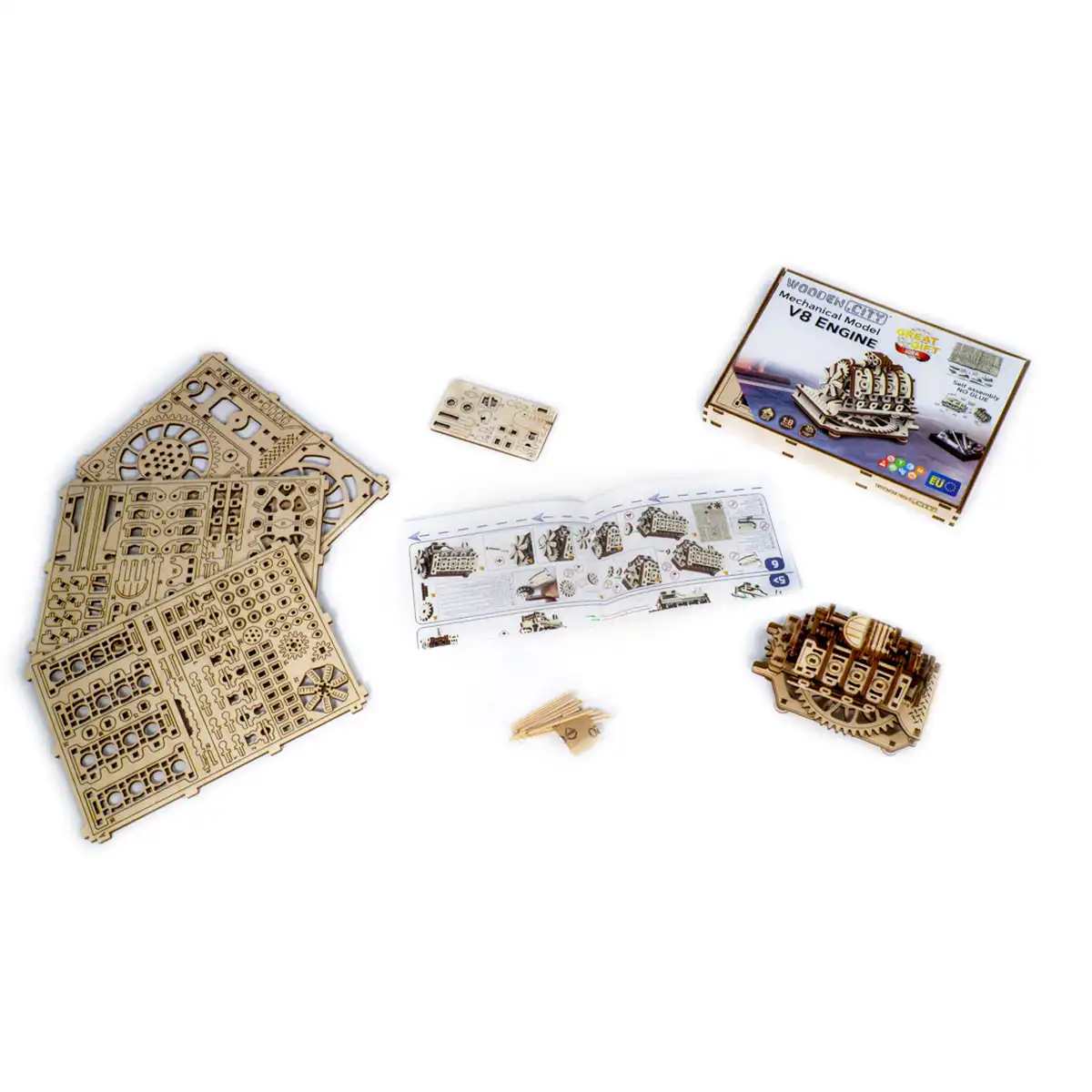 WR316 3D Wooden Mechanical Puzzle – V8 Engine - Image 8