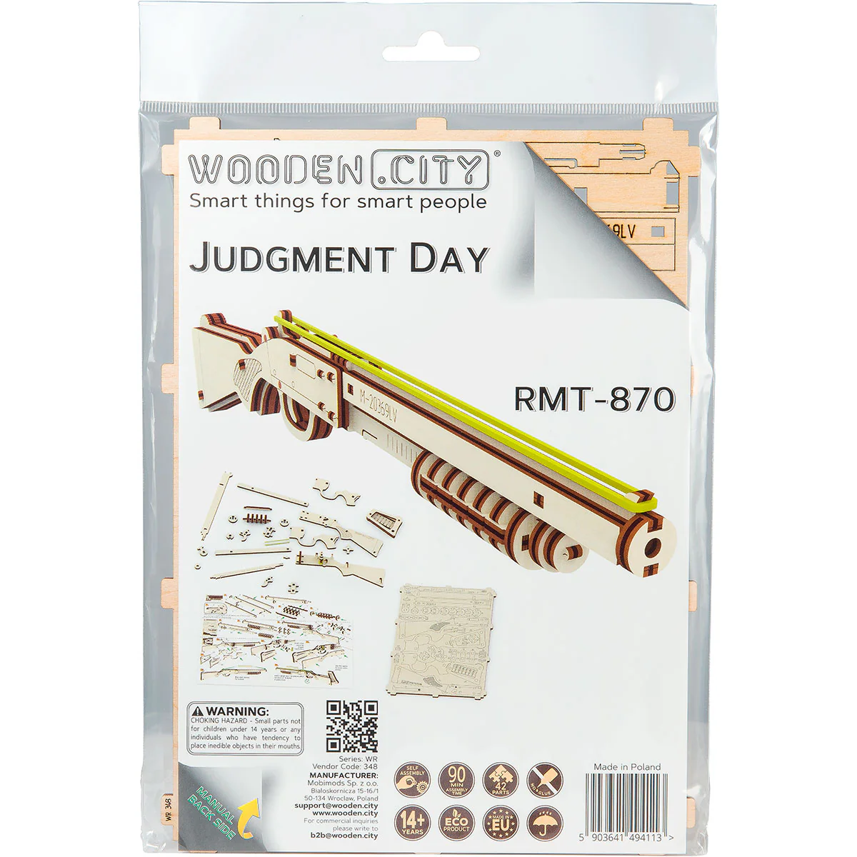 WR348 3D Wooden Gun Puzzle – Judgment Day RMT-870 - Image 3