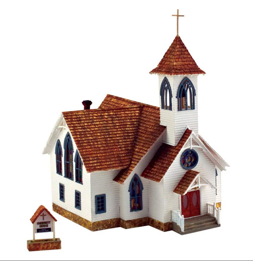 WBR5041 BR5041 Woodland Scenics - HO Scale Buildings - Community Church - Image 2