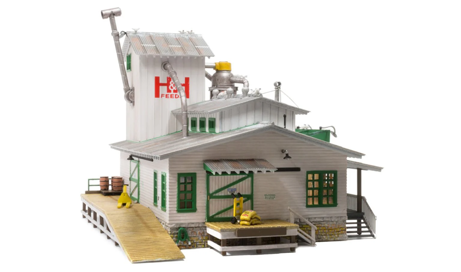 WBR5059 BR5059 Woodland Scenics - HO Scale Buildings - H & H Feed Mill - Image 2