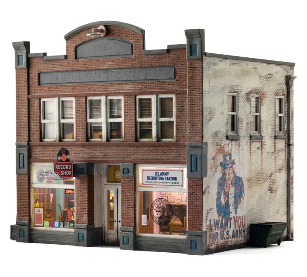 WBR5067 BR5067 Woodland Scenics - HO Scale Buildings - Recruiting Office & Record Store