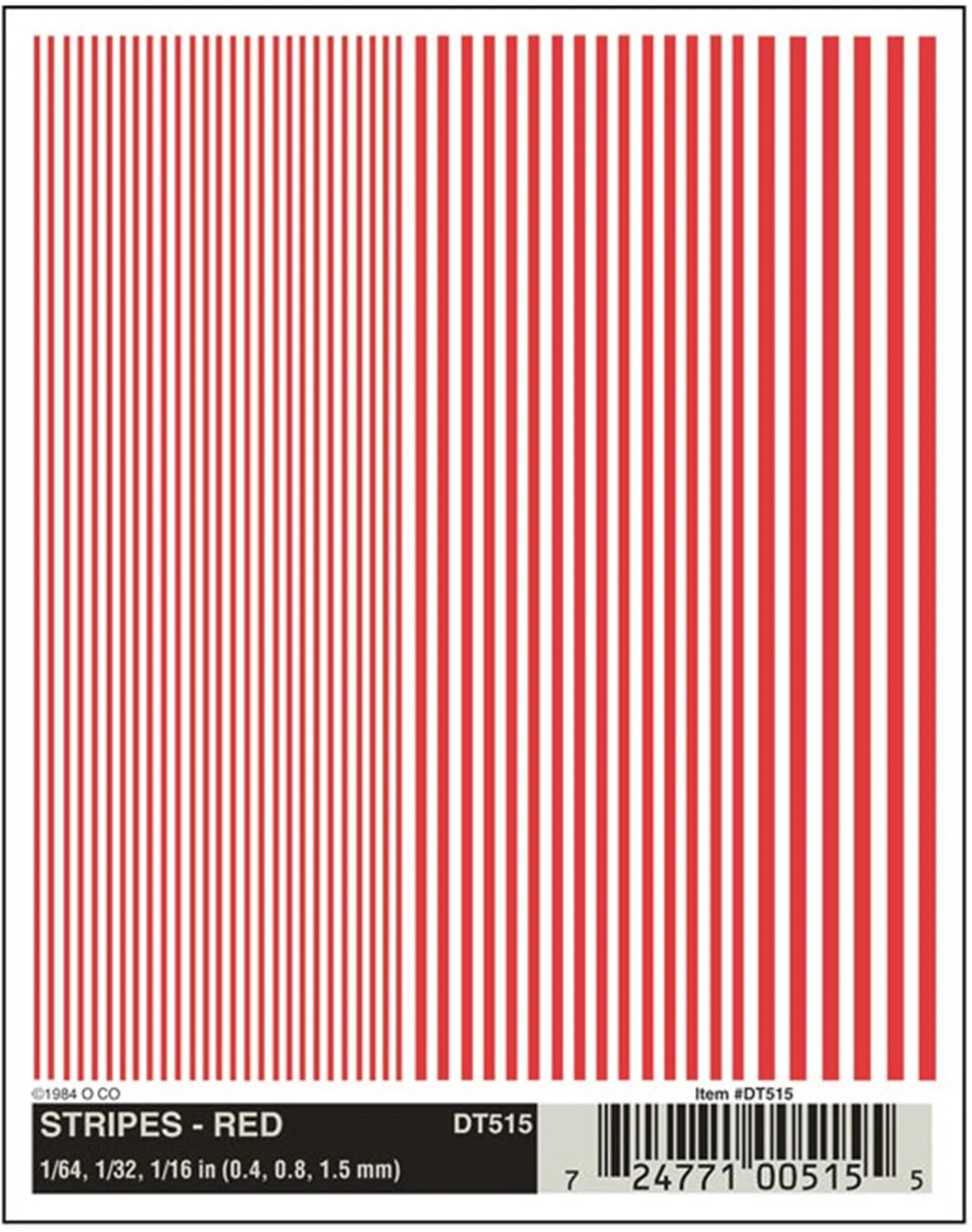 WDT515 DT515 WOODLAND SCENICS - Decals - Stripes - Red