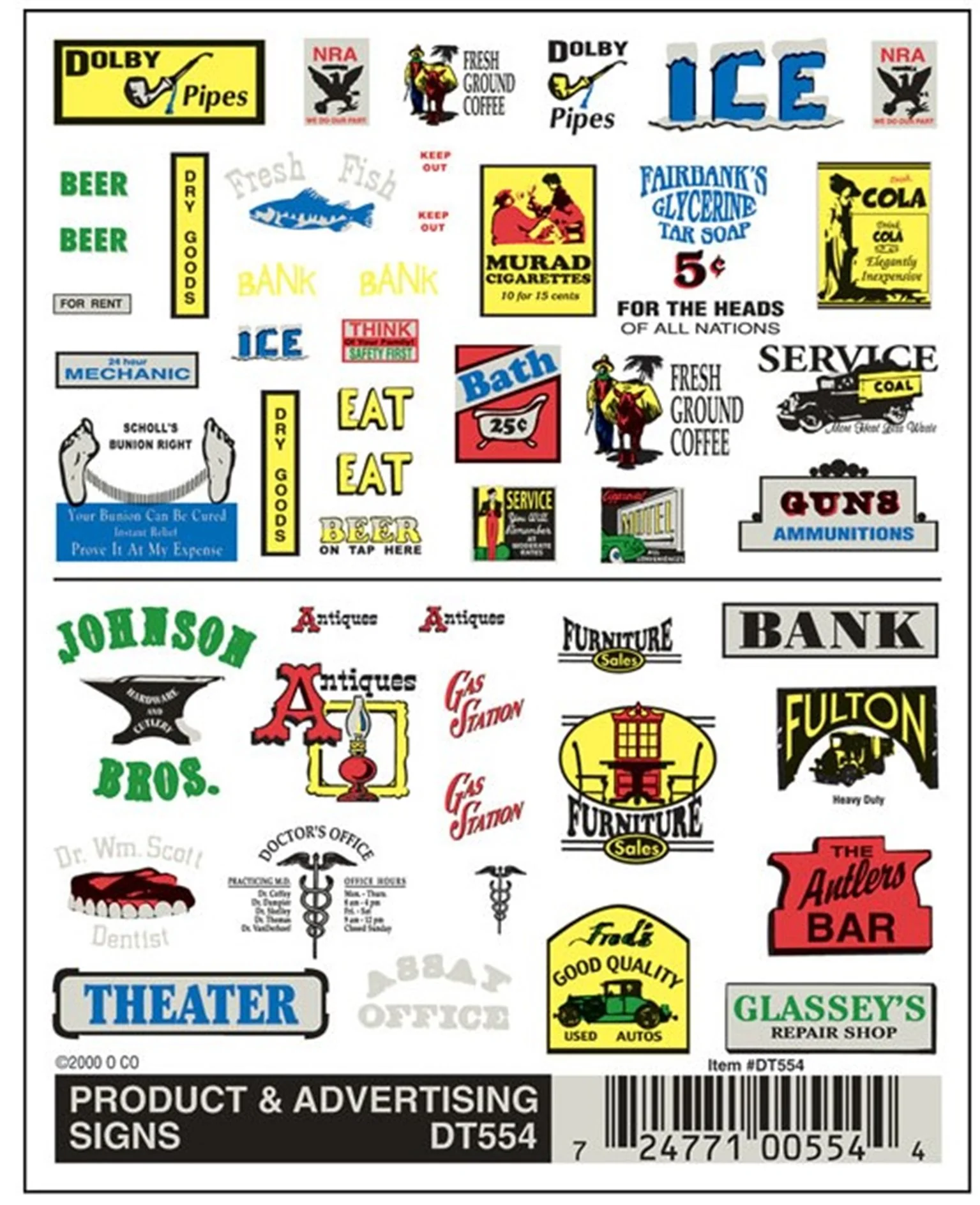 WDT554 DT554 WOODLAND SCENICS - Decals - Product & Advertising Signs