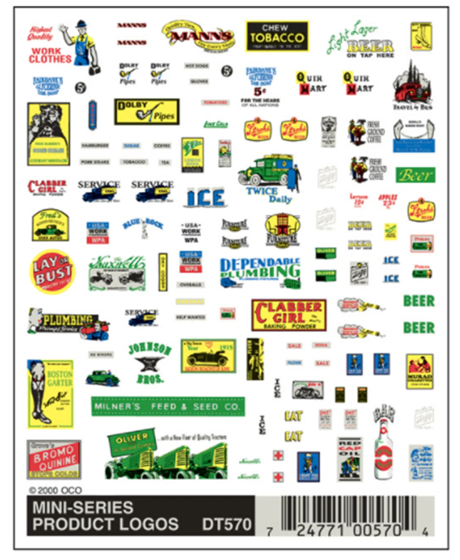 WDT570 DT570 WOODLAND SCENICS - Decals - Mini-Series Product Logos