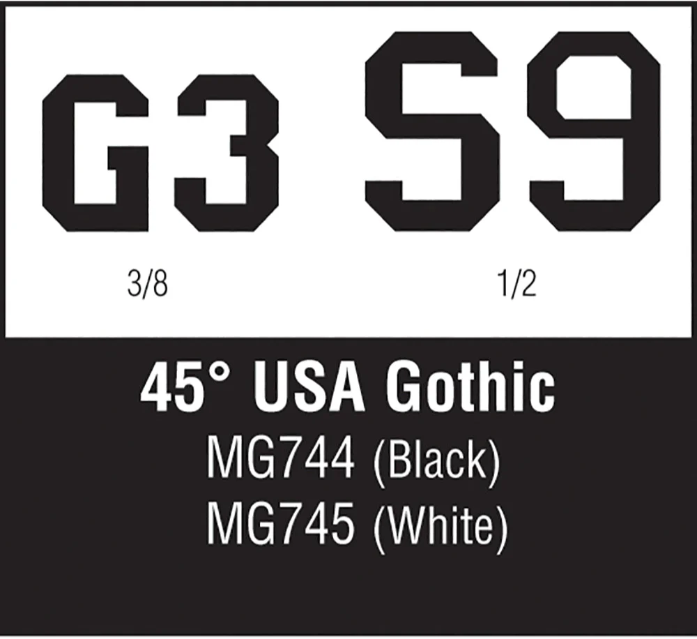 WMG744 45° USA Gothic Black 3/8,1/2 - Image 2
