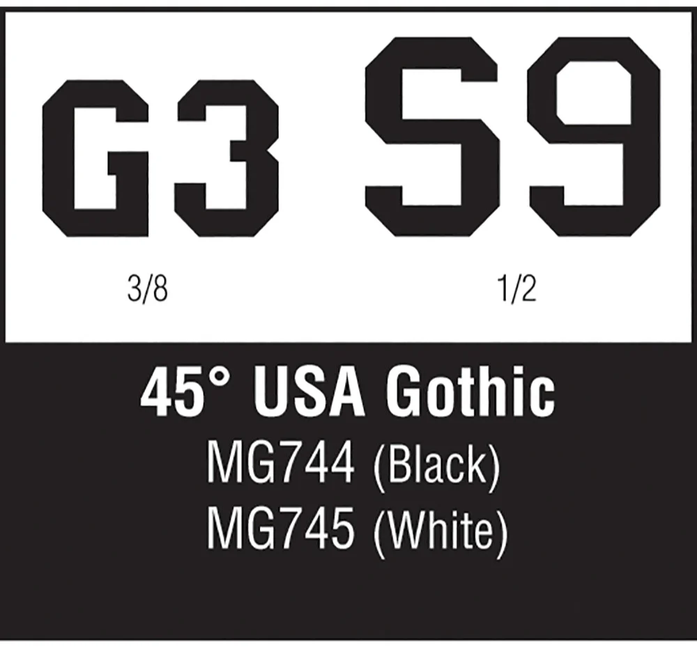 WMG745 45° USA Gothic White 3/8,1/2 - Image 2