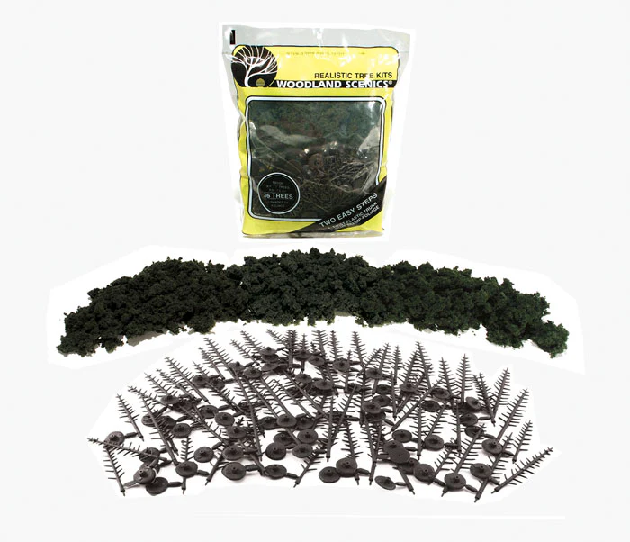 WTR1105 TR1105 Conifer Green Tree Kit 4 - 6 inch (Pack of 24) - Image 2