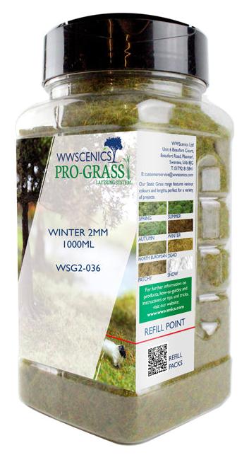 WSG2-036 WWS 2mm Winter Static Grass - 1000ml Canister